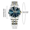 Men Watch Water Diamond Luxury Night Glow Double Calendar Quartz Movement 41mm Blue Gold Stainless Steel Fashion Business Watch 4