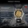 WINNER Fashion Elegant Ladies Watches Top Brand Luxury Iced Out Skeleton Mechanical Watch Luminous Hands Leather Strap Unisex 6