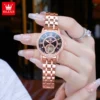OLEVS Brand Fashion Starry Sky Dial Women Mechanical Watches Diamond Automatic Wristwatch Ladies Waterproof Luminous Clock Women 5