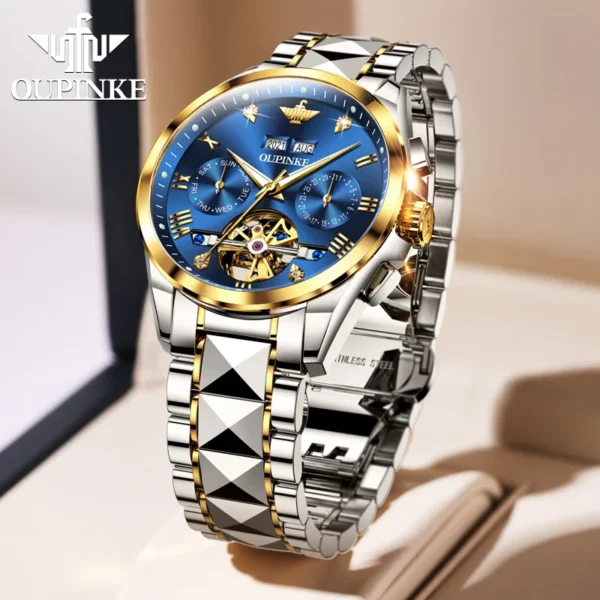 OUPINKE Automatic Mechanical Watch for Men 50M Waterproof Sapphire Mirror Luxury High Level Wristwtch 2