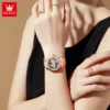 OLEVS Rose Gold  Automatic Mechanical Skeleton Watch For Man Watches Waterproof Wristwatches Rhinestone Luxury New Reloj Mujer 3