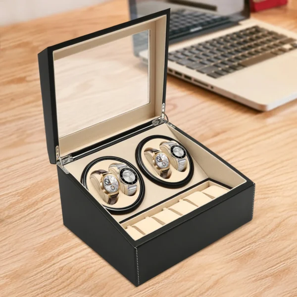 4+6 Watch Winder Automatic Watches Shaker PU Leather Mechanical Watch Box Watch Jewelry Display Box Storage Case 1