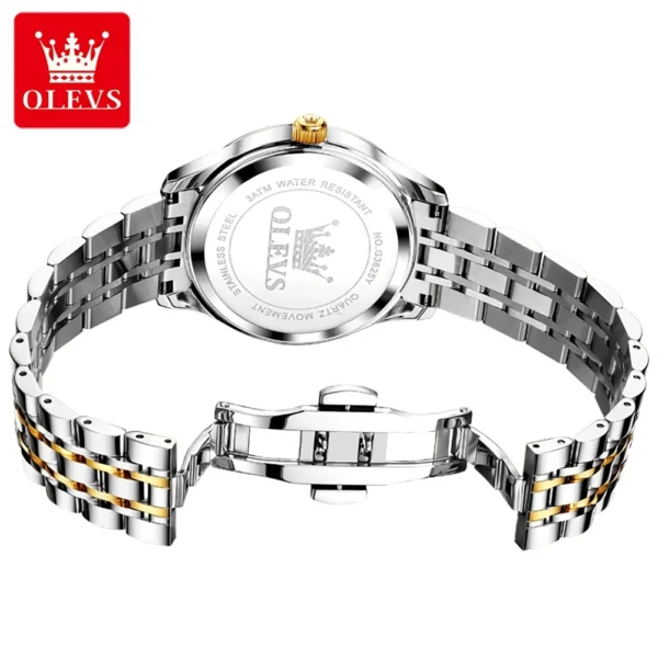 OLEVS Original Luxury Brand Men's Watches Stainless Steel Strap Week Calendar Luminous Quartz Watch for Men Diamond Dial Fashion 2