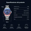 Luxury Men Fashion Watch Silver Stainless Steel Band Waterproof Casual Calendar Quartz Watch Green Business Wristwatch 6