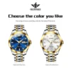 OUPINKE Tungsten Steel Men's Watches Scenic Spot style Automatic Mechanical Watch Dual Calendar Sapphire 50m Waterproof Watch 6