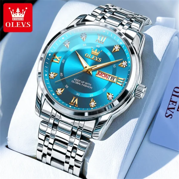 OLEVS Men's Watches Top Brand Original Quartz Watch for Man Waterproof Luminous Fashion Trend Wristwatch Date Week Daily Dress 1