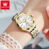 OLEVS Women's Watches Elegant Temperament Original Quartz Watch for Ladies Stainless Steel Waterproof Luminous Date Fashion 3