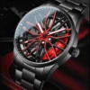 OLEVS 9937 Mens Watch Original Rotatable Wheel Hub Dial Fashion Trend Quartz Watch Waterproof Luminous Stainless Steel Reloj 4