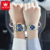 OLEVS Luxury Brand Original Couple Watch Stainless Steel Strap Waterproof Fully Automatic Mechanical Watch Romantic Lover Watch 3