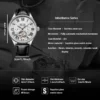 (Full Automatic Mechanical Watch) Men's Multifunctional Watch, Cut Out Perspective Small Plate, Roman Numeral Scale Dial, No Battery Required 2