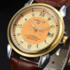 LONGLUX automatic man watch business leisure dating mechanical wristwatches day date waterproof leather  mens watch men gift 1