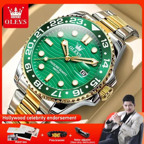 OLEVS 3610 Mens Watch Brand Original Waterproof Quartz Watch Waterproof Luminous Sport Watches Automatic Date Watch For Men 1