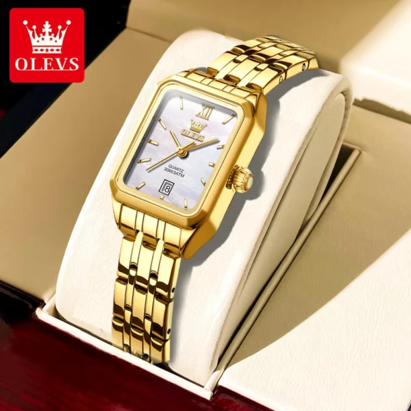 OLEVS Luxury Brands Women's Watches Trend Waterproof Simple Atmosphere Stainless Steel Quartz Wrist watch Original Certification 1