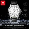 OLEVS TY716 Mens Watch Original Fashion Quartz Watch For Men Waterproof Leather Strap Calendar Daily Automatic Date Mens Gifts 5