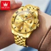 OLEVS Original Brand Luxury Stainless Steel Strap Men Watches Luminous Quartz Watch Waterproof Calendar Business Man Wristwatch 3