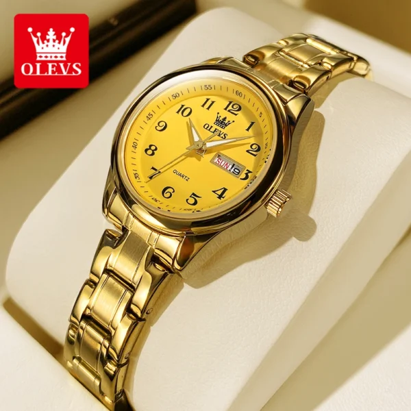 OLEVS Brand Fashion Ladies' Watches Arabic Numeral Scale Quartz Watch Waterproof Gift for Mom Stainless Steel Origin Wristwatch 1