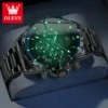 OLEVS Original Brand Men's Watches Moon Phase Waterproof Skeleton Trend Quartz Watch for Male Luminous Chronograph Calendar 4