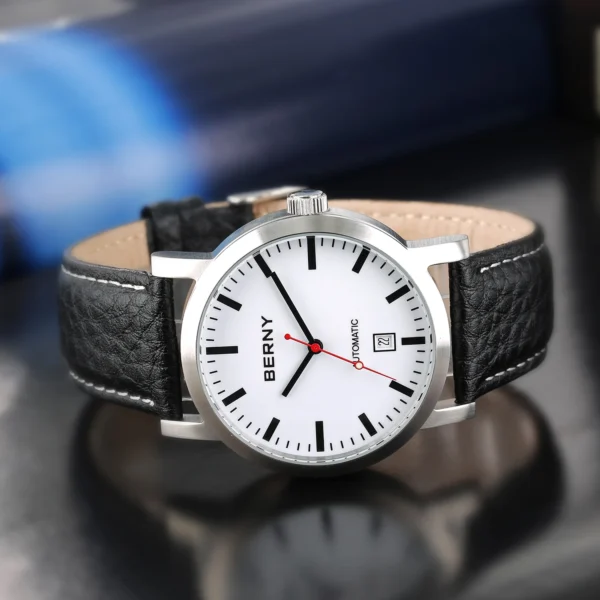 BERNY Watch for Men Mechanical Automatic Watches Seagull Luxury Brand Male Clock Water Resistant Swiss Railway Men's Wristwatch 2