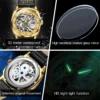 OLEVS Men's Watches Top Brand Hollow Out Automatic Mechanical Wristwatch Waterproof Luminous Leather Strap Watch for Man Fashion 6