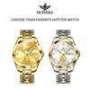 OUPINKE 3305 Luxury Brand Men's Watches The Character Fu Contains Real Gold Automatic Mechanical Watch Waterproof Luminous Date 6
