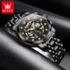 OLEVS 6721 Moon Phase Skeleton Men's Automatic Mechanical Watch Waterproof Weekly Calendar Original wristwatch Luminous Watch 4