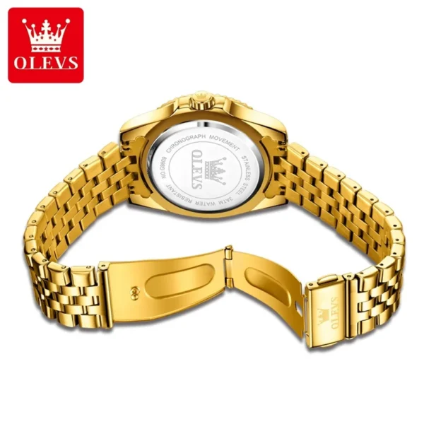 OLEVS Original Brand Luxury Stainless Steel Strap Men Watches Luminous Quartz Watch Waterproof Calendar Business Man Wristwatch 2