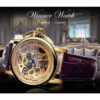 Forsining Classic Retro Design Blue Hands Ladies Fashion Golden Skeleton Diamond Display Mechanical Wrist Watches Gift For Women 2
