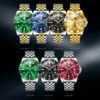 OLEVS Original Brand Luxury Stainless Steel Strap Men Watches Luminous Quartz Watch Waterproof Calendar Business Man Wristwatch 6