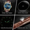 OLEVS Mens Quartz Watches Brand Luxury Casual Fashion Men's Watch For Gifts Breathable leather Waterproof luminous Wristwatch 2