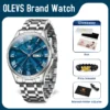 OLEVS 3663 Mens Watch Original Simple Brand Quartz Watch Waterproof Luminous Watches For Men Dual Calendar Display Mens Gifts 2