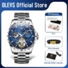 OLEVS Original Brand Men's Watches Waterproof Multifunctional Luminous Fully Automatic Mechanical Watch Moon Phase Starry Disk 2