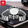OLEVS Top Luxury Brand Men's Watches Luminous Moon Phase Stainless Steel Chronograp Calendar Quartz Watch Original Wristwatch 3