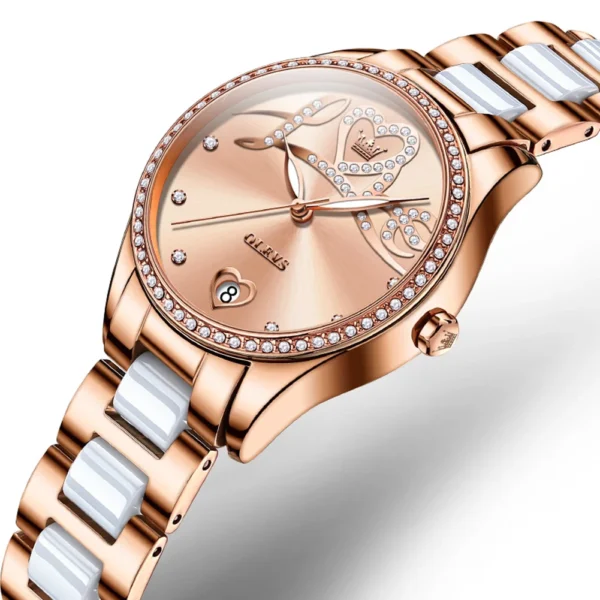 2025 NEW Watches Woman Ceramics Automatic Mechanical Watches Fashion Ladies Clock Female Love Dial Watch Relogio Feminino 2