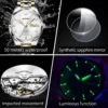 OUPINKE Luxury Top Brand Men's Watches Fashion Sapphire Mirror Automatic Mechanical Watch Dual Calendar Luminous Watch for Man 5
