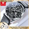OLEVS 6685 Automatic Watch for Men Golden Skeleton Stainless Steel Waterproof Leather Strap Sports Men's Mechanical Wristwatches 1