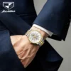 JinShiDun 8909 Luxury Brand Watches Moon Phase Luminous Waterproof Automatic Mechanical Watch for Man Date Stainless Steel Watch 4