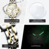OLEVS Women's Watches Elegant Temperament Original Quartz Watch for Ladies Stainless Steel Waterproof Luminous Date Fashion 6