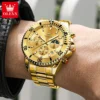OLEVS Watches For Men Classic with Date Dress Luxury Big Face Waterproof Luminous Men's Wrist Watch Stainless Steel Men Watch 5