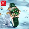 OLEVS Luxury Brand Women Mechanical Watch Leather Strap Waterproof Simple Fashion Ladies Automatic Wristwatch Relojes Para Mujer 4