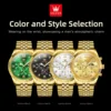 OLEVS Men's Watches Luxury Gold Original Quartz Watch for Man Waterproof Classic Commemorative Strap Moon Phase Chronograpgh 6