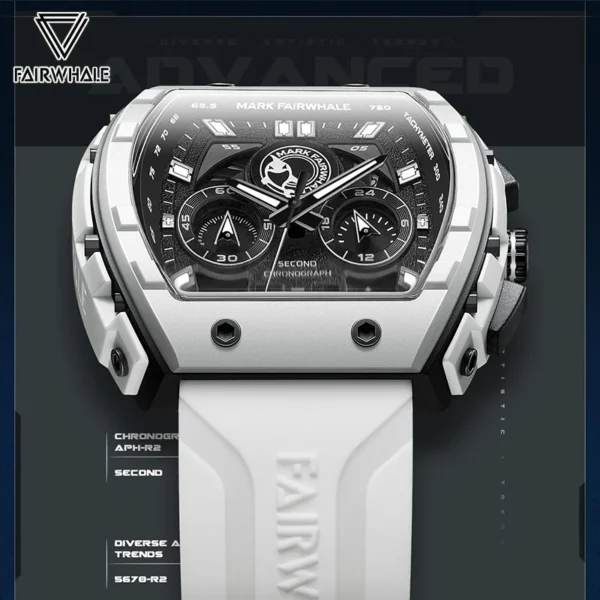 Mark Fairwhale Fashion Brand Men's Watches Resin Case Waterproof Date Sports Top Quartz Watch For Men 2