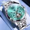 OUPINKE TOP Luxury Brand Men's Watches Waterproof Multifunctional Skeleton Automatic Mechanical Watch Date Tungsten Steel Strap 1