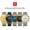 OLEVS Luxury Brand Gold Men's Watches Waterproof Large Dial Date Luminous Quartz Watch Cool black Original Wristwatch for Male 6