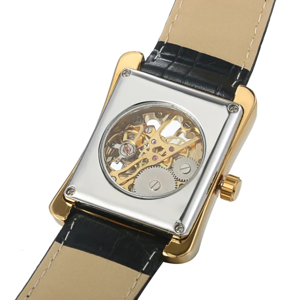 LANCARDO Men's Automatic Mechanical Watches Man's Clock Reloj Relogio Masculino Male Leather Strap Wristwatch Simple Watch 2