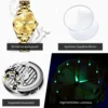 OUPINKE Luxury Fashion Simple Ladies Automatic Mechanical Watch Dual Calendar 50m Waterproof Sapphire Mirror Original Wristwatch 5
