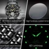 OLEVS Mechanical Men Watches Automatic Stainless Steel Waterproof Date Week Green Fashion Classic Wrist Watches 6607 5
