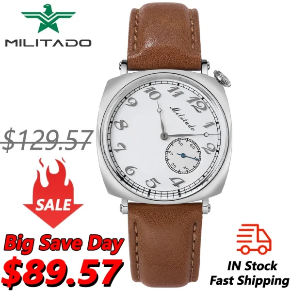 Militado ML11 Mechanical Watch ST1701K Automatic Movemnet Sapphire Crystal Waterproof 10Bar 36mm Vintage Watch reloj hombre 1