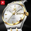 OLEVS Classic Simplicity Men's Watches Business Automatic Mechanical Watch Waterproof Dual Calendar Stainless steel Brand Watch 3