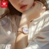 OLEVS Women's Watches Elegant Fashion Skeleton Flywheel Automatic Mechanical Watch for Ladies Waterproof Luminous Rose Gold 3