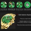 OLEVS Men's Watches Luxury Gold Original Quartz Watch for Man Waterproof Classic Commemorative Strap Moon Phase Chronograpgh 5